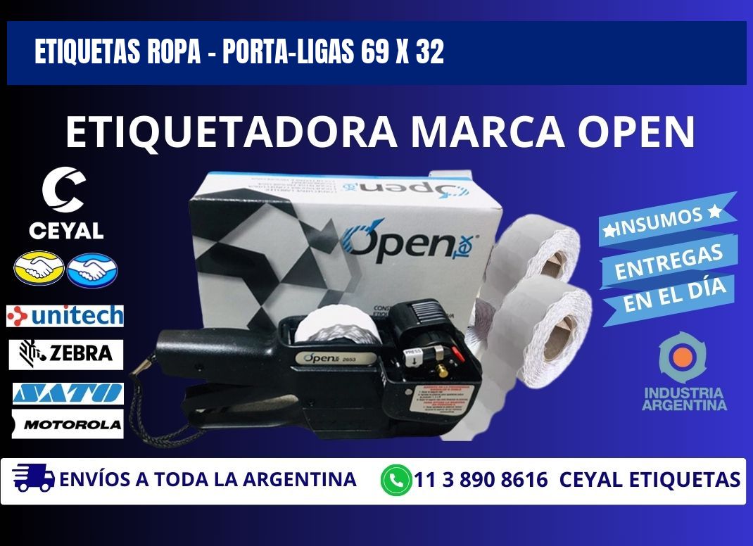 ETIQUETAS ROPA - PORTA-LIGAS 69 x 32