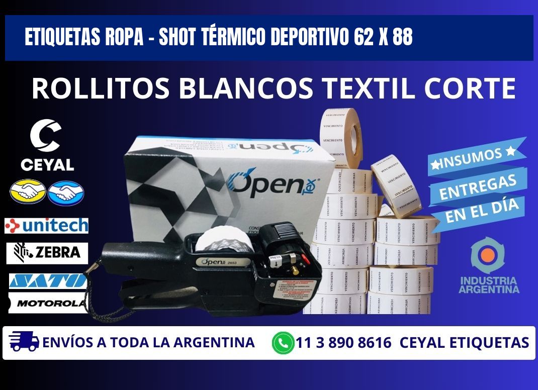 ETIQUETAS ROPA - SHOT TÉRMICO DEPORTIVO 62 x 88