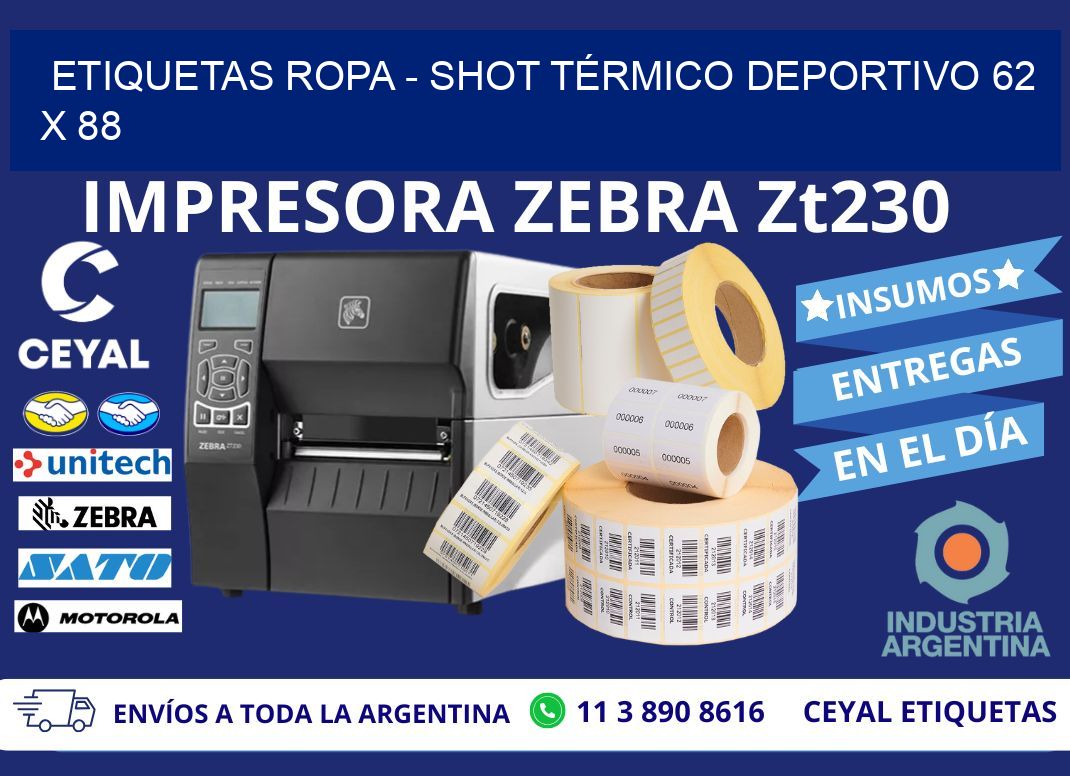 ETIQUETAS ROPA - SHOT TÉRMICO DEPORTIVO 62 x 88