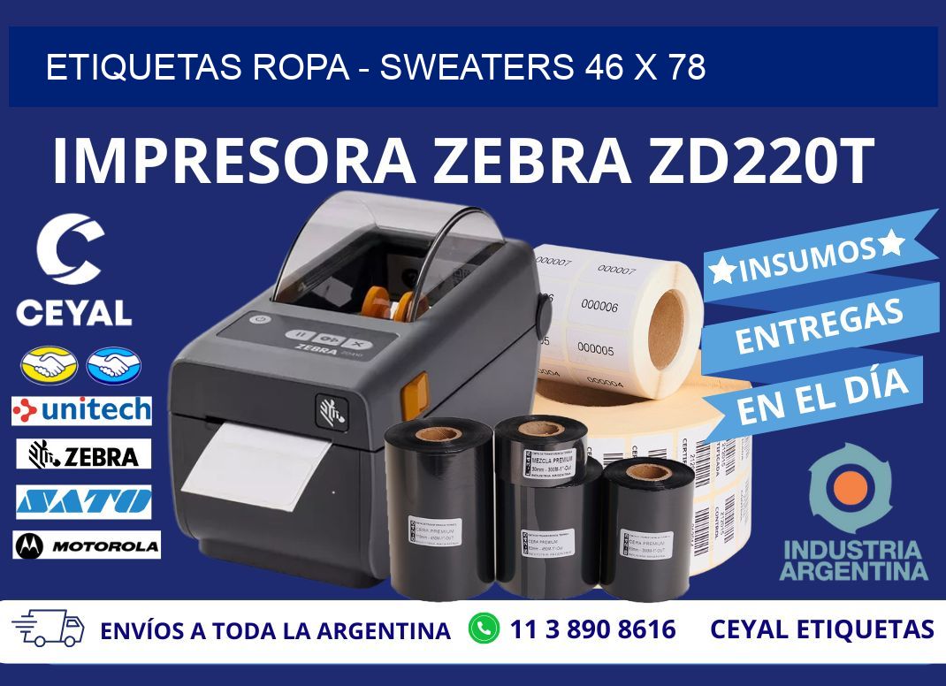 ETIQUETAS ROPA - SWEATERS 46 x 78