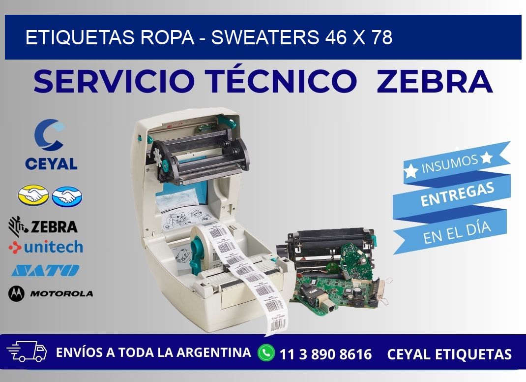 ETIQUETAS ROPA - SWEATERS 46 x 78