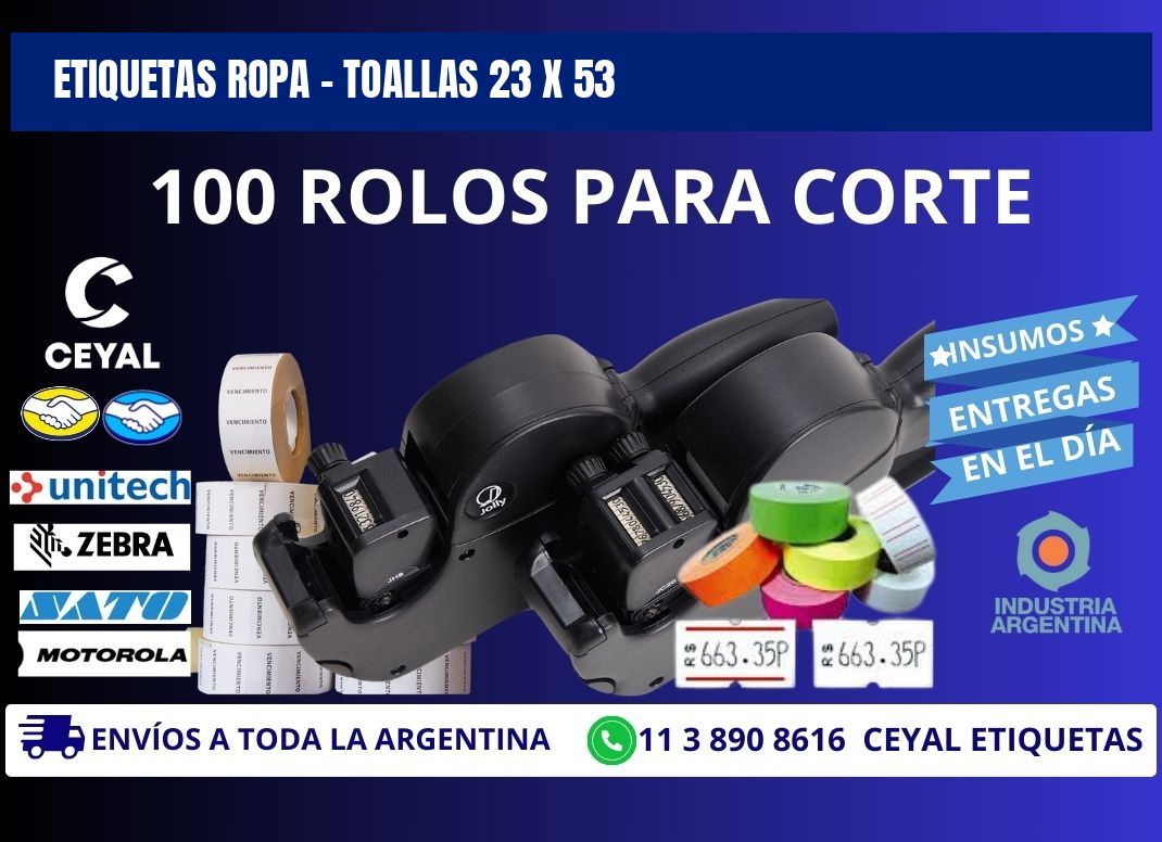 ETIQUETAS ROPA - TOALLAS 23 x 53