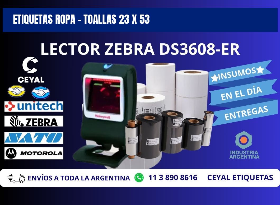 ETIQUETAS ROPA - TOALLAS 23 x 53