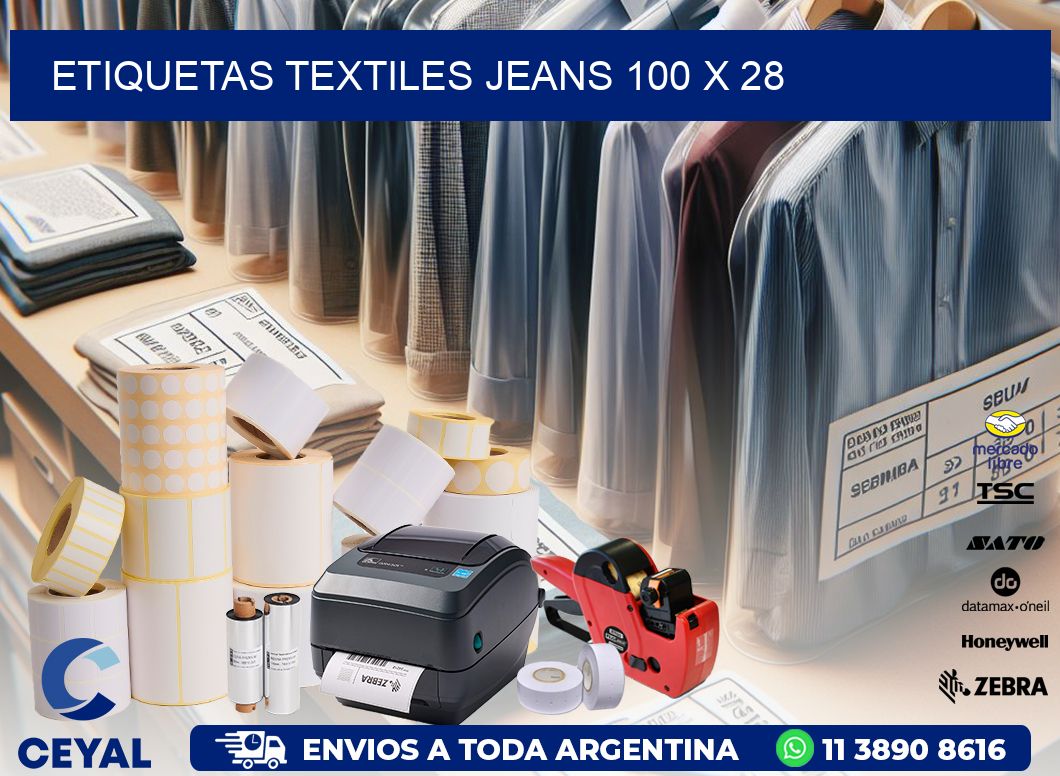 ETIQUETAS TEXTILES JEANS 100 x 28