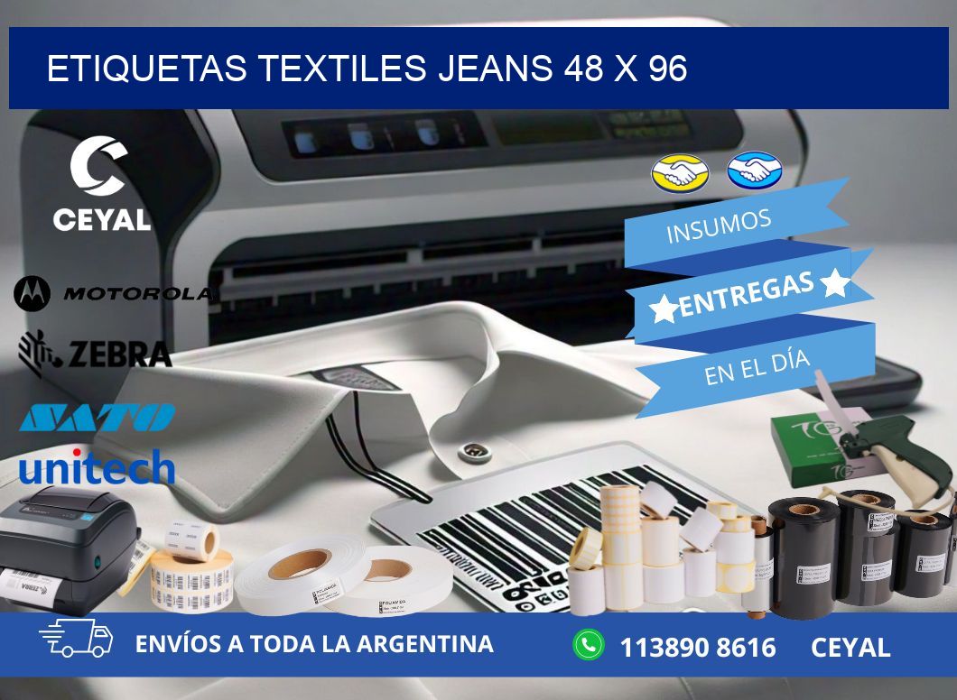 ETIQUETAS TEXTILES JEANS 48 x 96