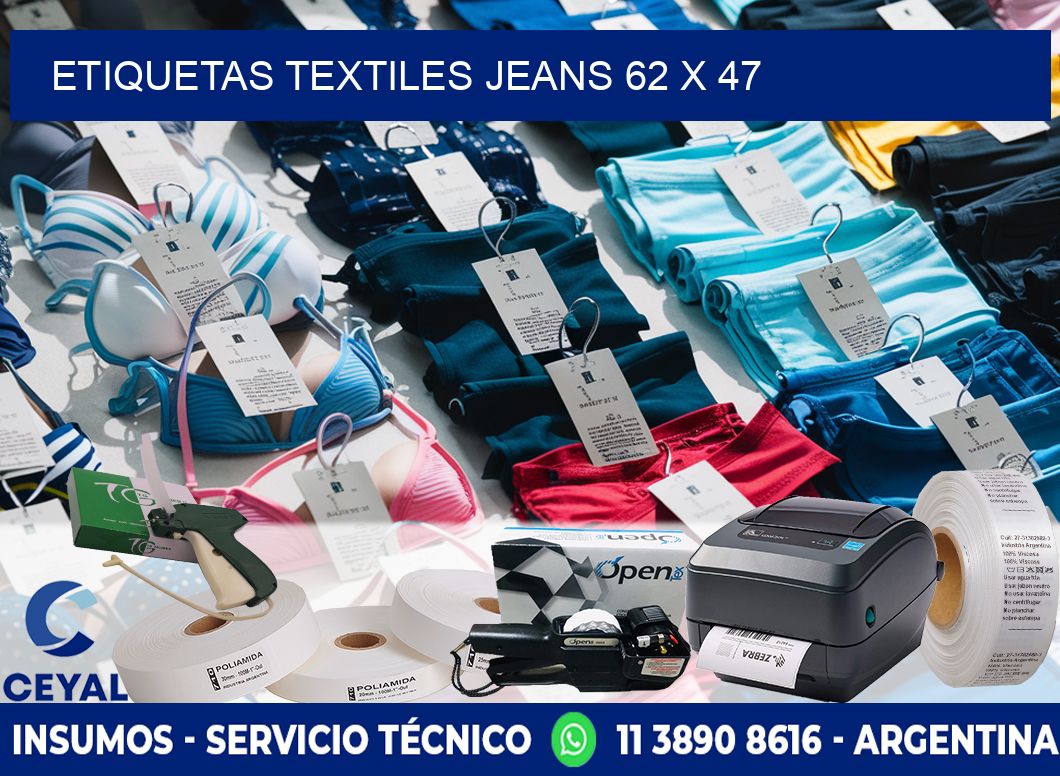 ETIQUETAS TEXTILES JEANS 62 x 47