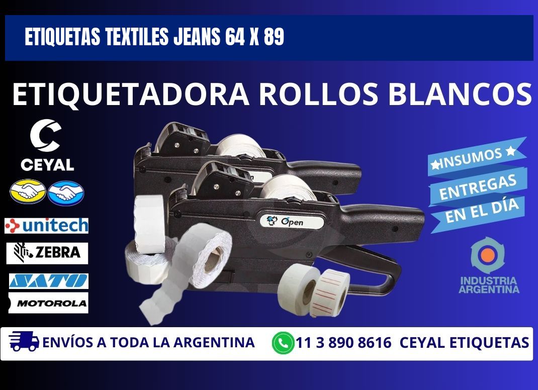 ETIQUETAS TEXTILES JEANS 64 x 89