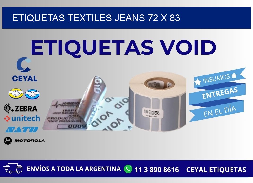 ETIQUETAS TEXTILES JEANS 72 x 83
