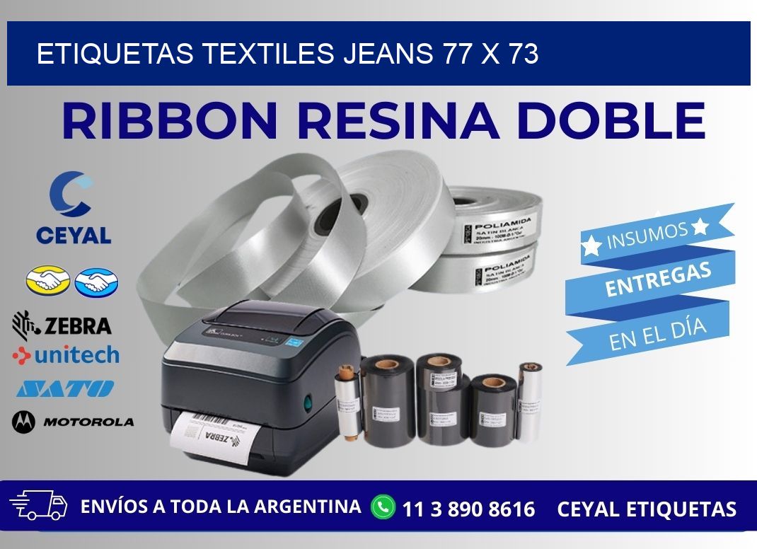 ETIQUETAS TEXTILES JEANS 77 x 73