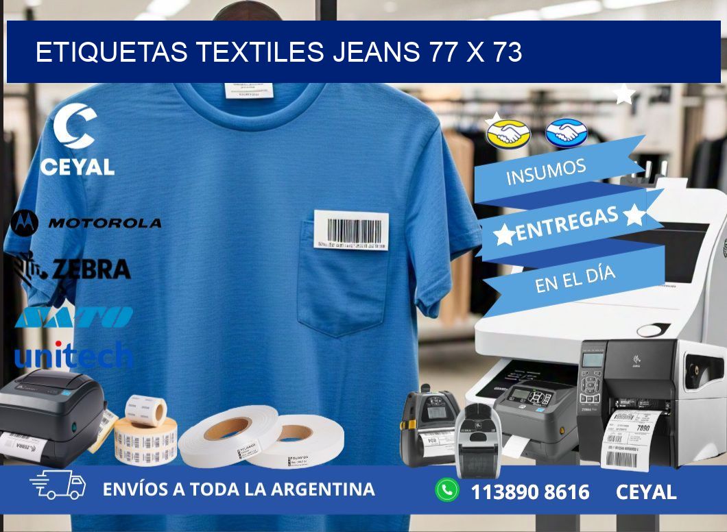 ETIQUETAS TEXTILES JEANS 77 x 73