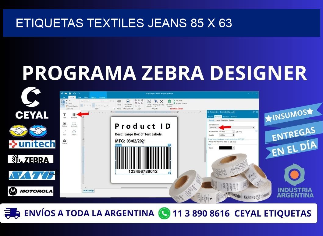 ETIQUETAS TEXTILES JEANS 85 x 63