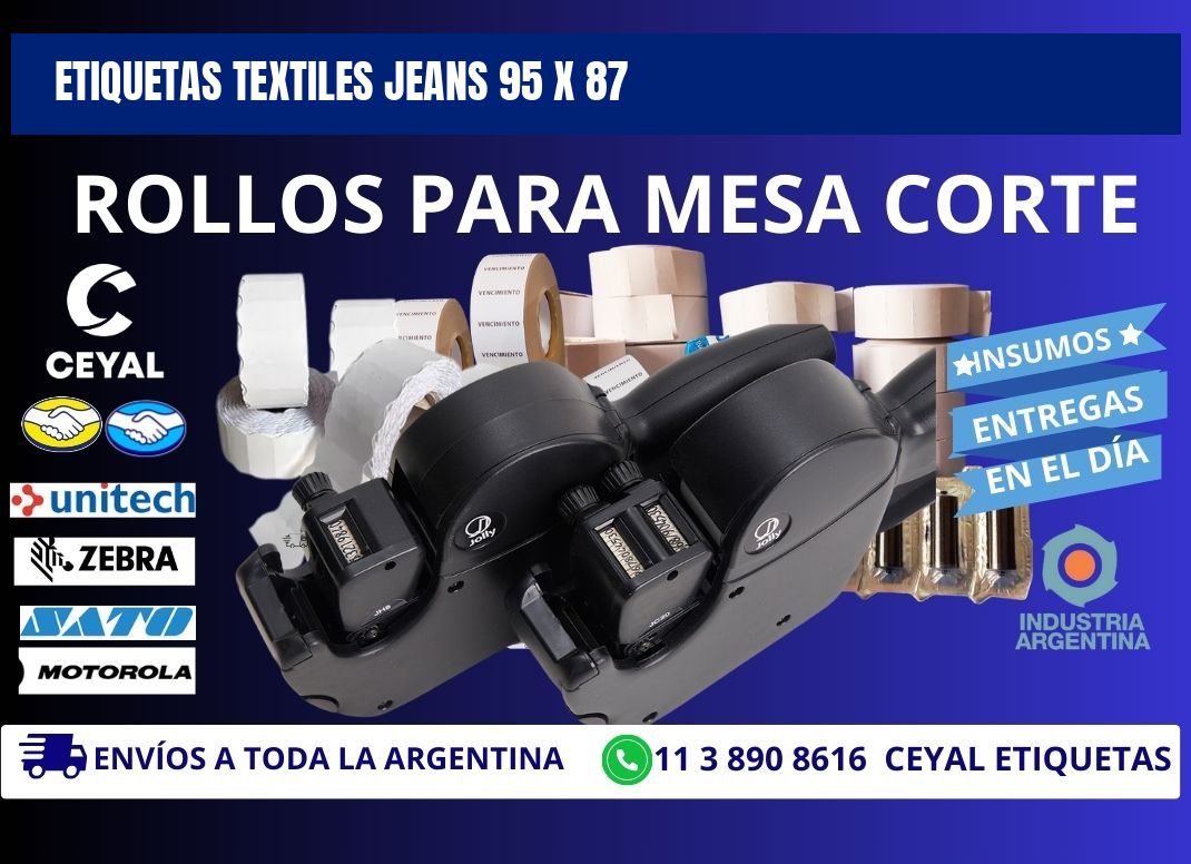 ETIQUETAS TEXTILES JEANS 95 x 87