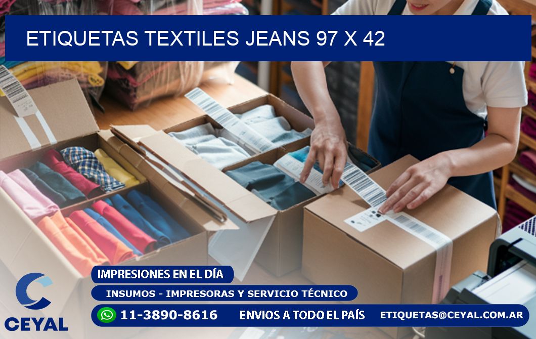 ETIQUETAS TEXTILES JEANS 97 x 42