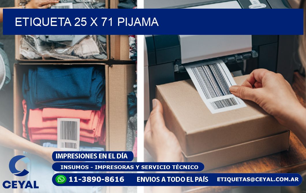 Etiqueta 25 x 71 pijama