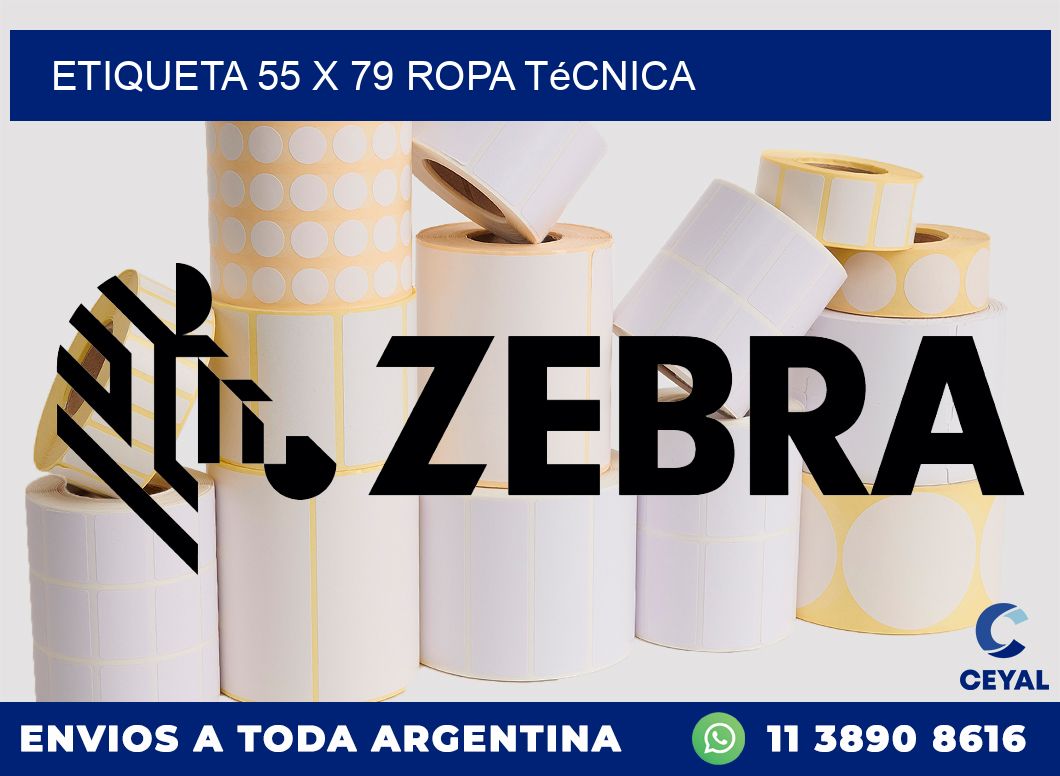 Etiqueta 55 x 79 ropa técnica