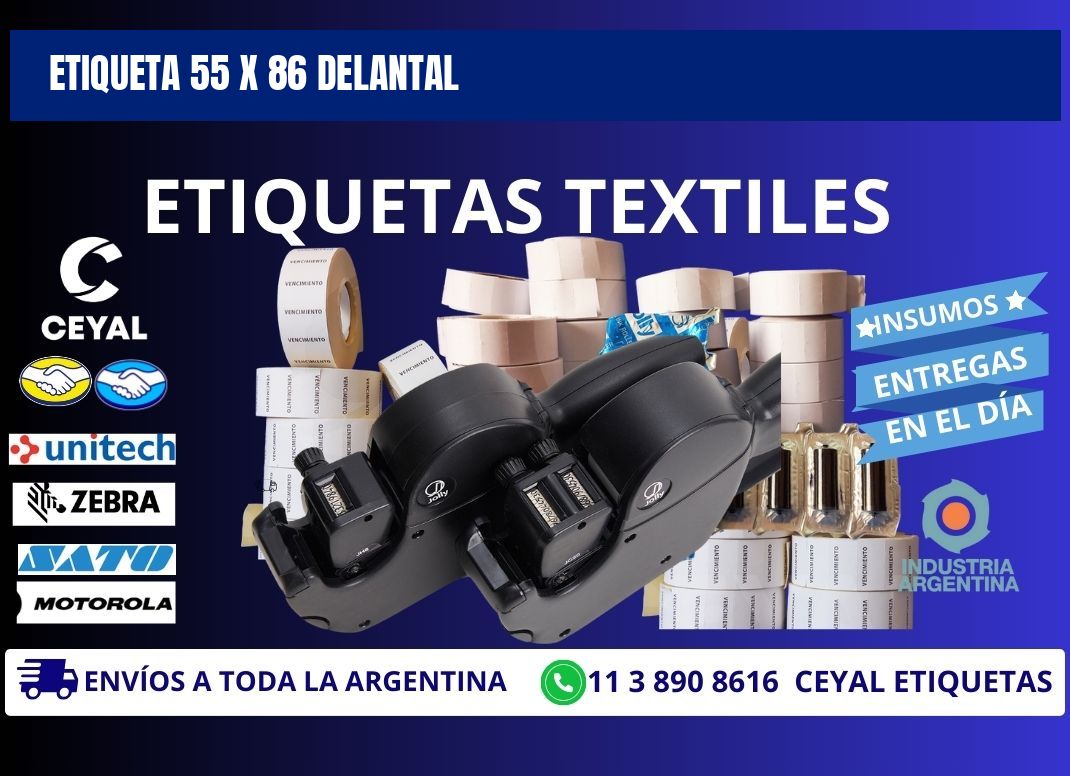 Etiqueta 55 x 86 delantal