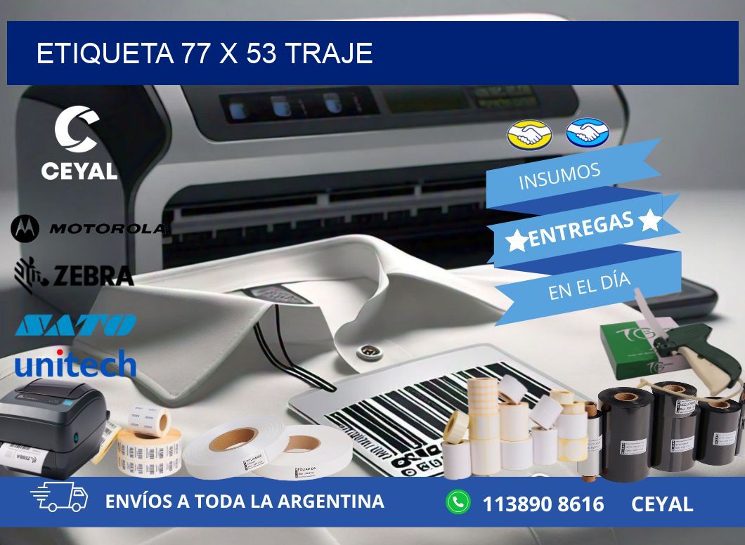 Etiqueta 77 x 53 traje