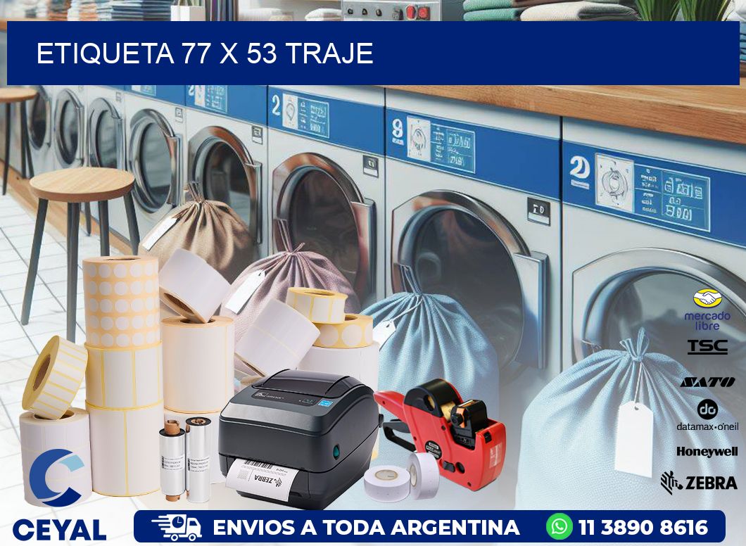 Etiqueta 77 x 53 traje