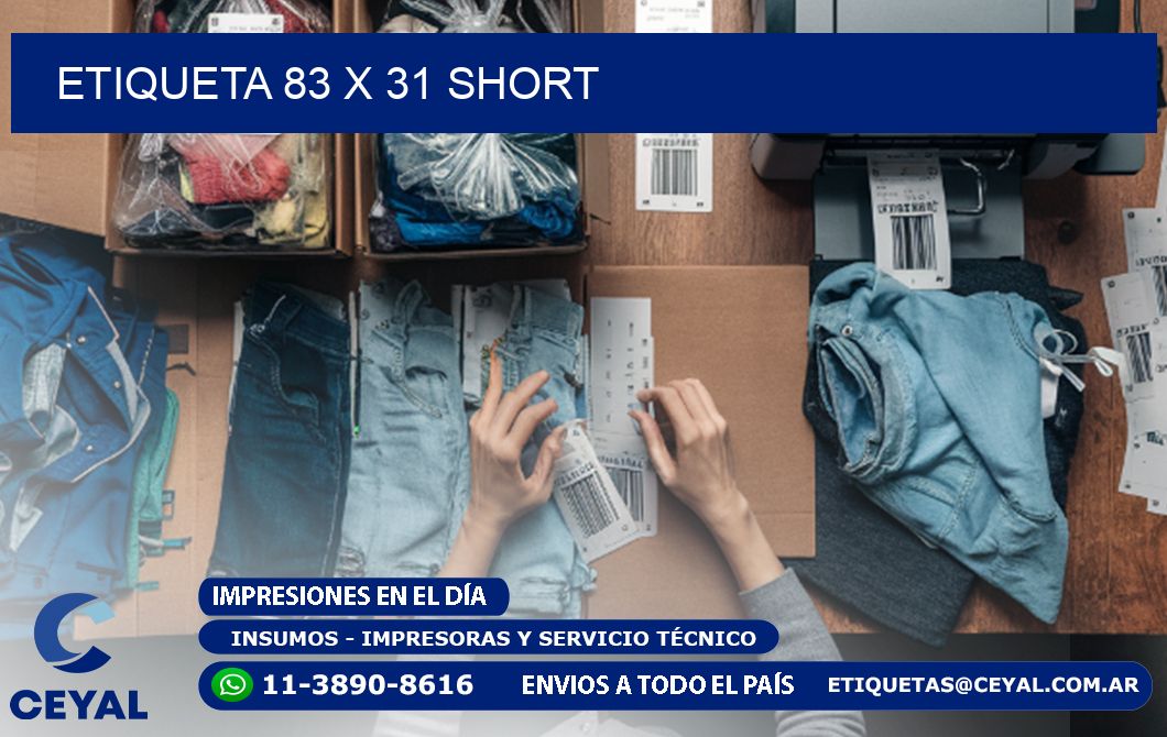 Etiqueta 83 x 31 short