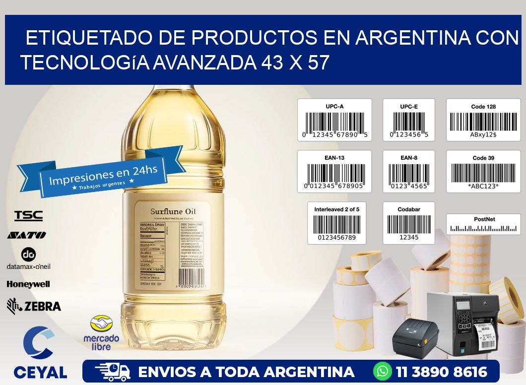Etiquetado de Productos en Argentina con Tecnología Avanzada 43 x 57