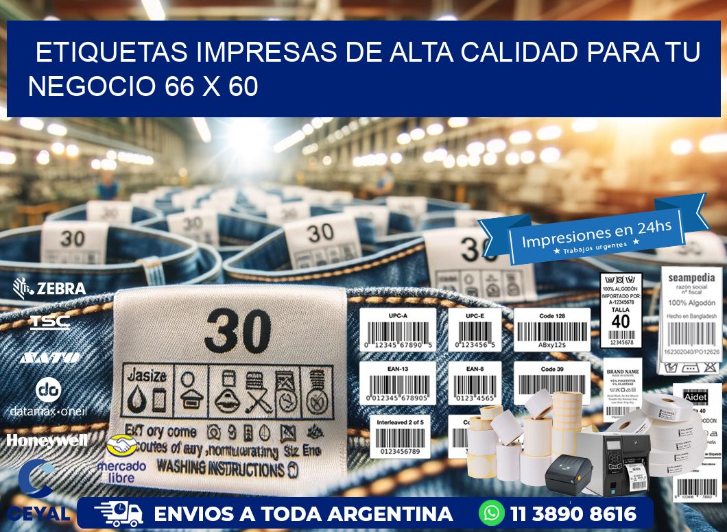 Etiquetas Impresas de Alta Calidad para tu Negocio 66 x 60