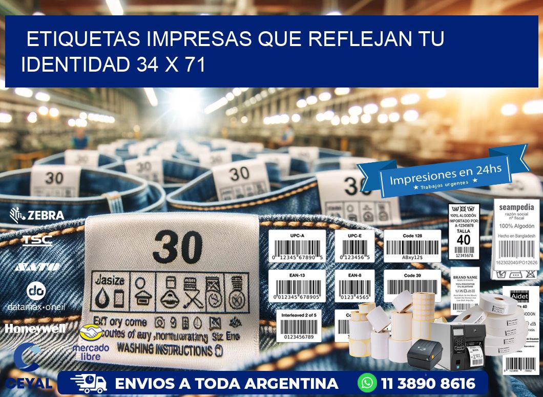 Etiquetas Impresas que Reflejan tu Identidad 34 x 71