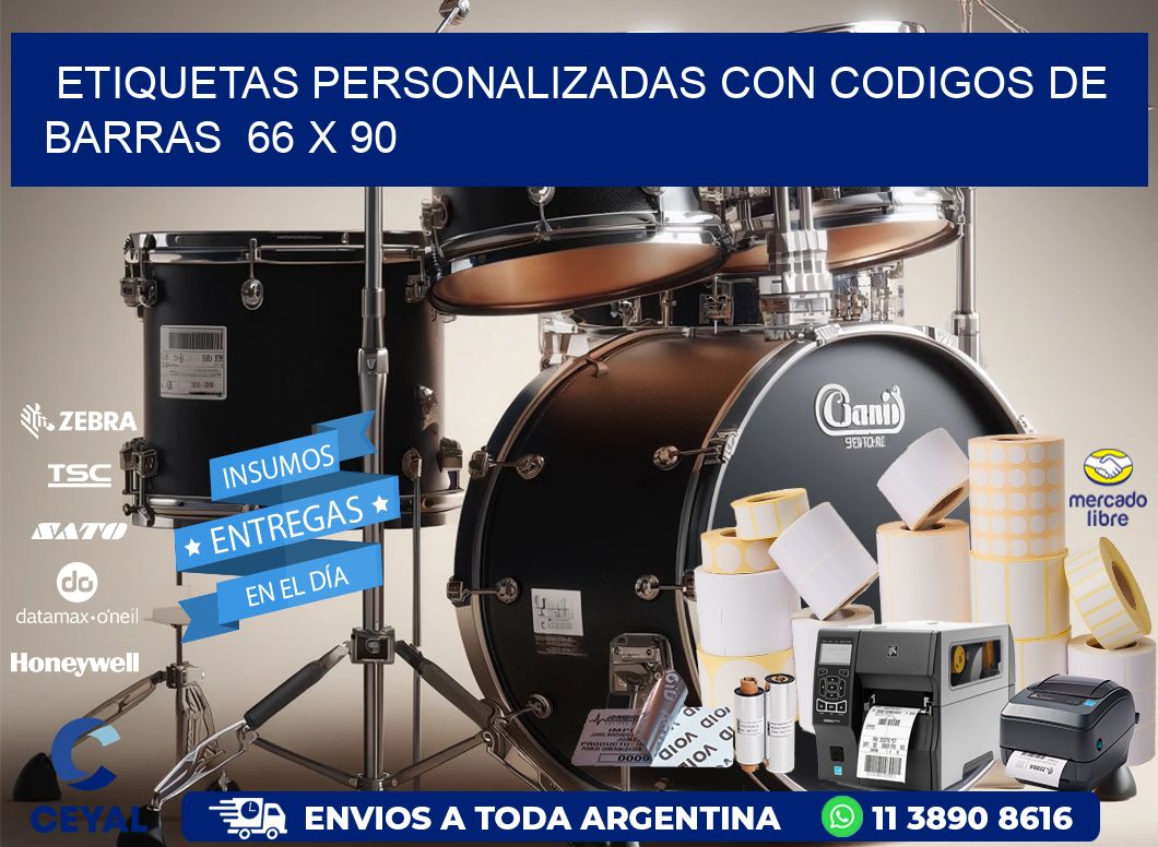 Etiquetas Personalizadas con Codigos de Barras  66 x 90