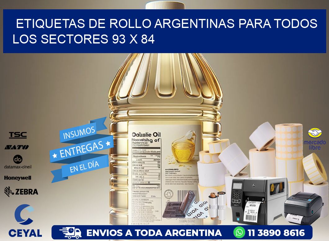 Etiquetas de Rollo Argentinas para Todos los Sectores 93 x 84