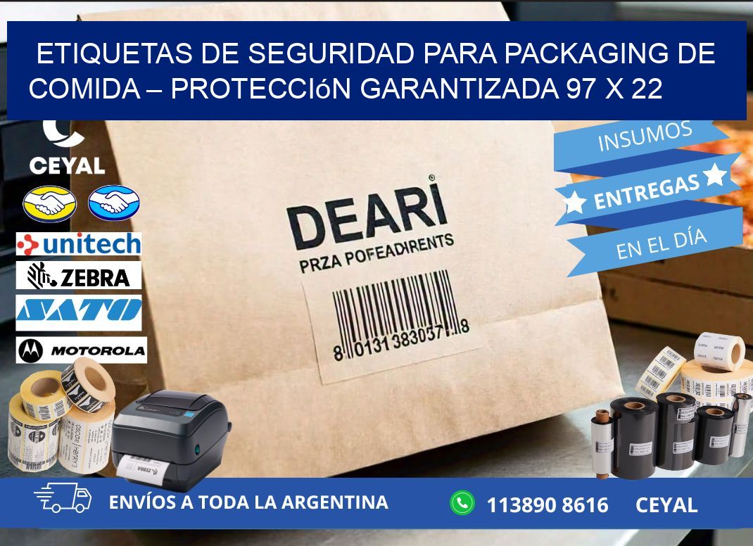 Etiquetas de seguridad para packaging de comida – Protección garantizada 97 x 22