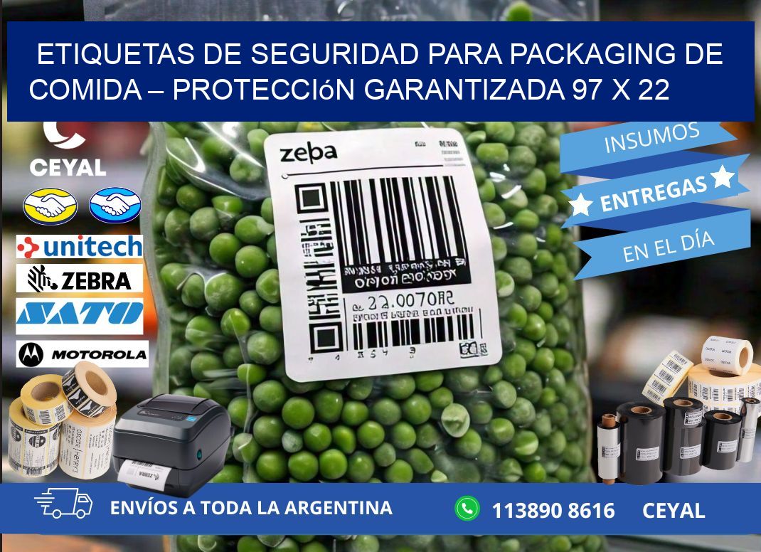 Etiquetas de seguridad para packaging de comida – Protección garantizada 97 x 22