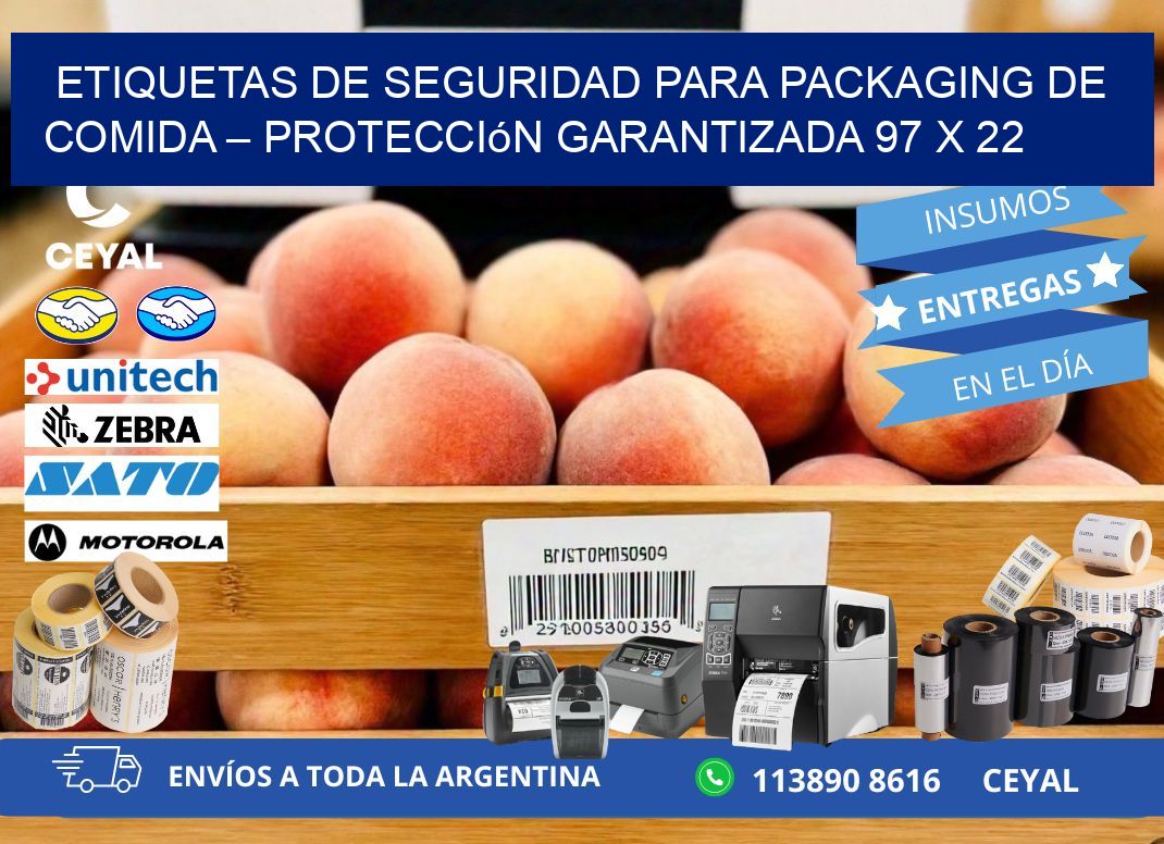 Etiquetas de seguridad para packaging de comida – Protección garantizada 97 x 22