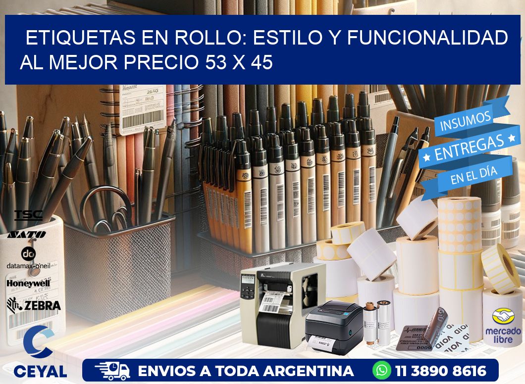 Etiquetas en Rollo: Estilo y Funcionalidad al Mejor Precio 53 x 45