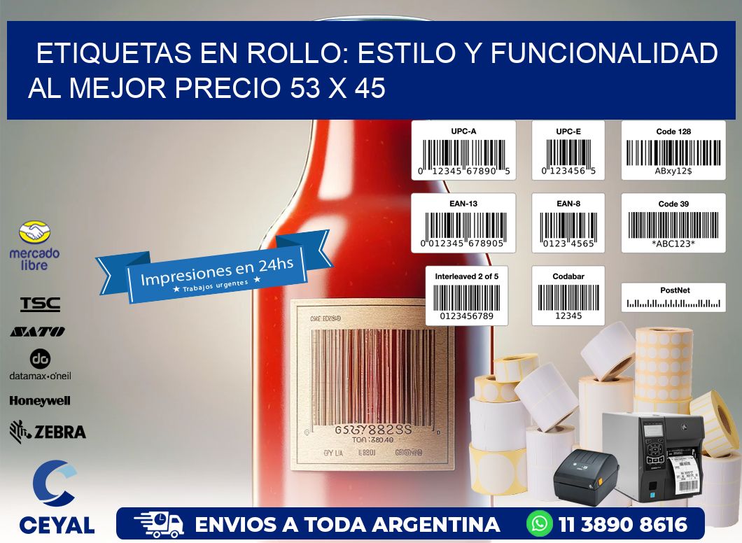 Etiquetas en Rollo: Estilo y Funcionalidad al Mejor Precio 53 x 45