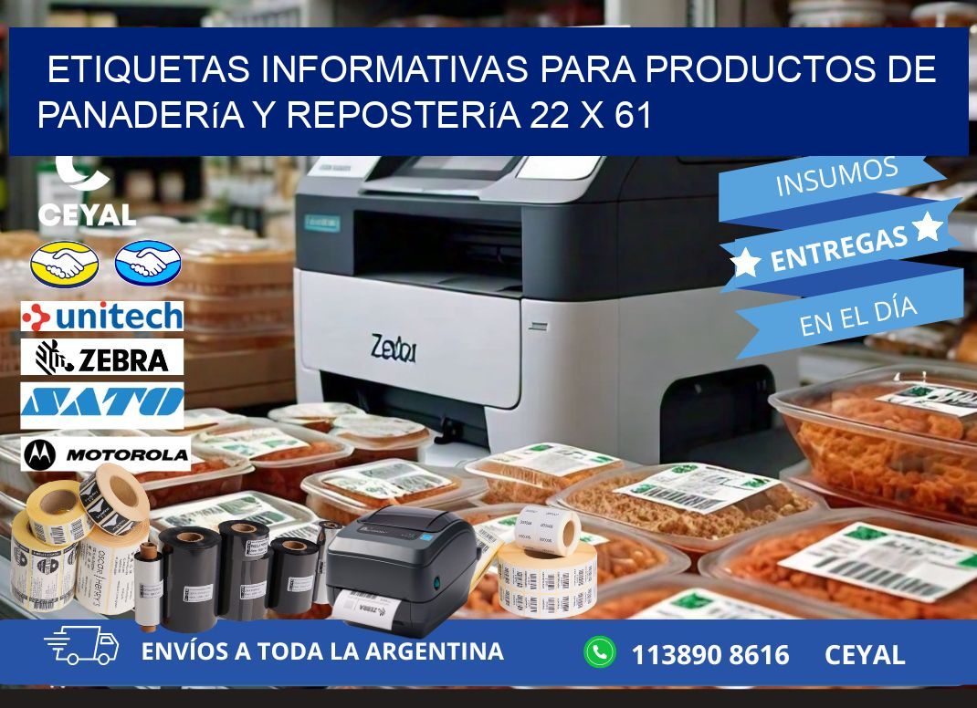 Etiquetas informativas para productos de panadería y repostería 22 x 61