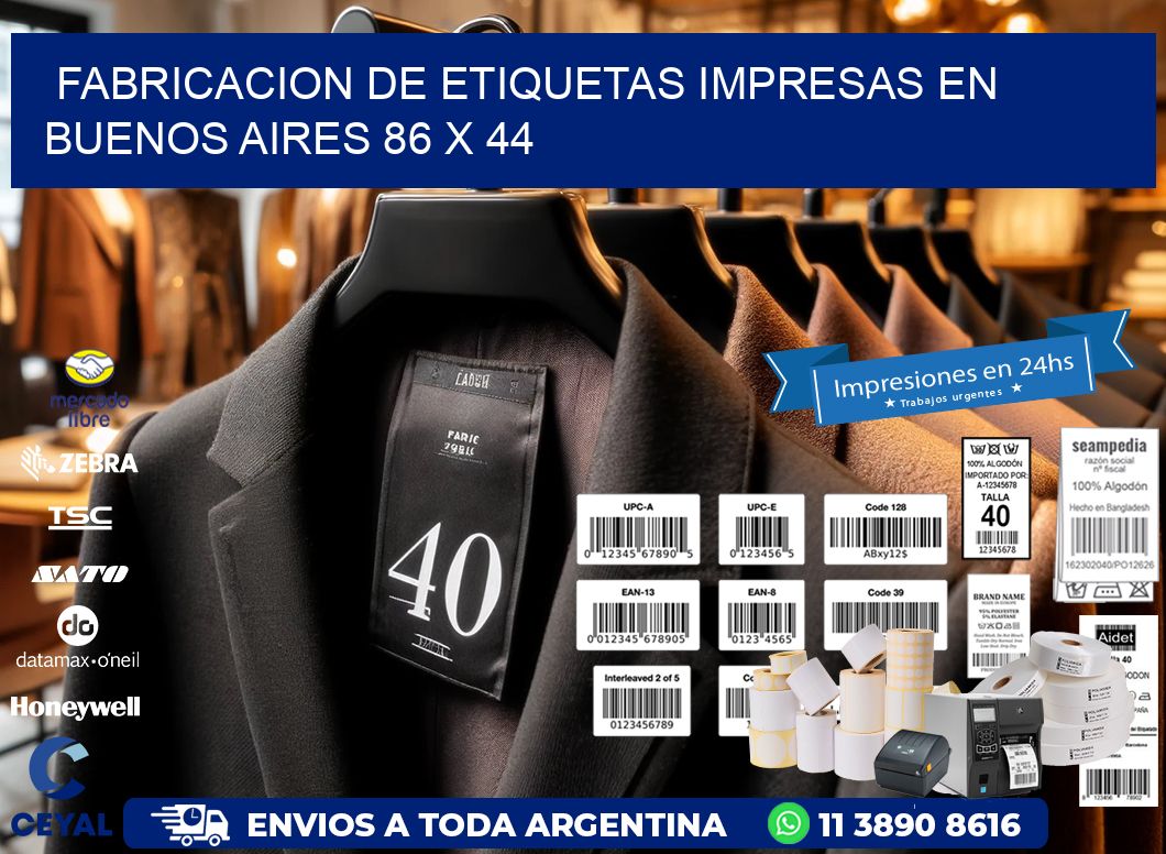 Fabricacion de Etiquetas Impresas en Buenos Aires 86 x 44