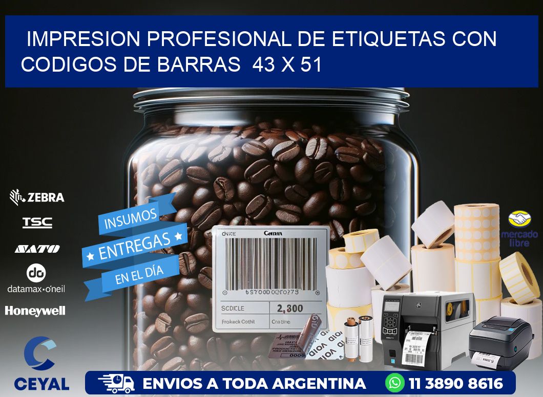 Impresion Profesional de Etiquetas con Codigos de Barras  43 x 51