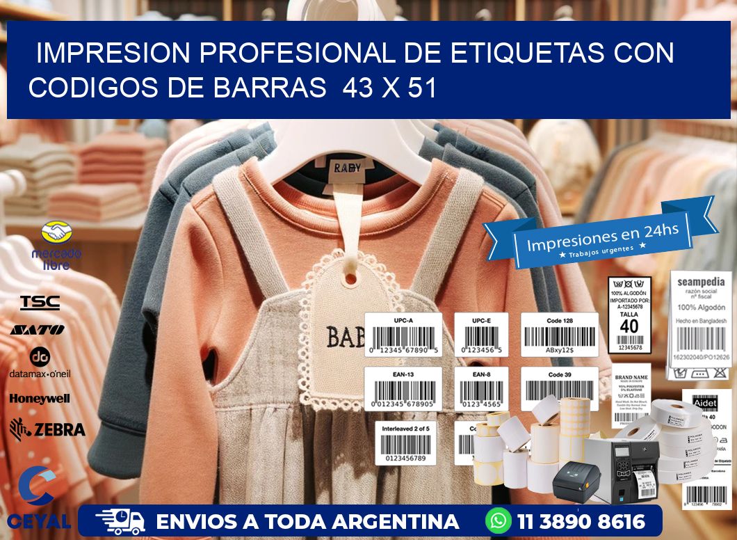 Impresion Profesional de Etiquetas con Codigos de Barras  43 x 51