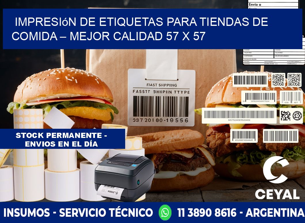 Impresión de etiquetas para tiendas de comida – Mejor calidad 57 x 57