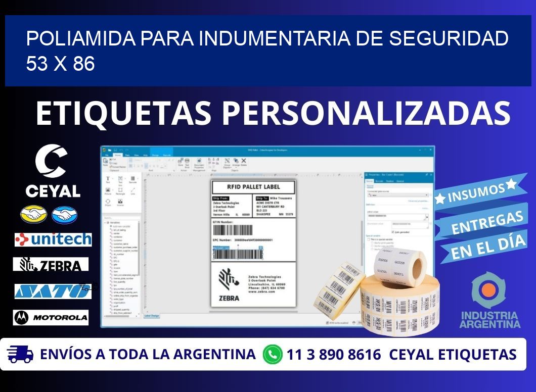 POLIAMIDA PARA INDUMENTARIA DE SEGURIDAD  53 x 86