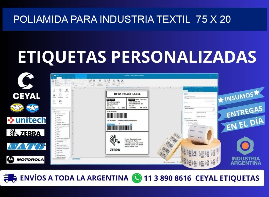POLIAMIDA PARA INDUSTRIA TEXTIL  75 x 20