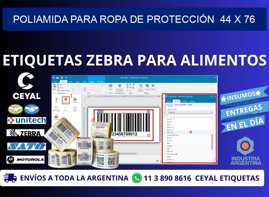 POLIAMIDA PARA ROPA DE PROTECCIÓN  44 x 76