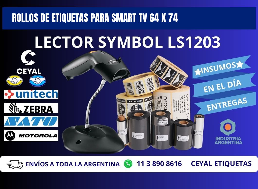 ROLLOS DE ETIQUETAS PARA SMART TV 64 x 74