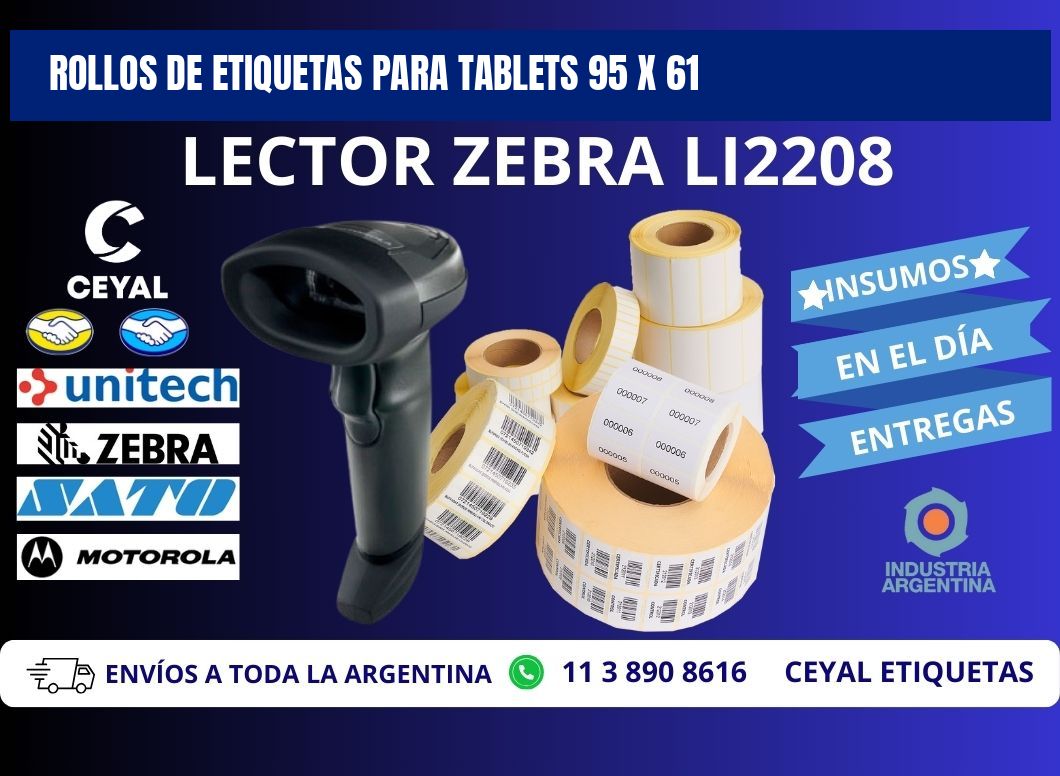 ROLLOS DE ETIQUETAS PARA TABLETS 95 x 61