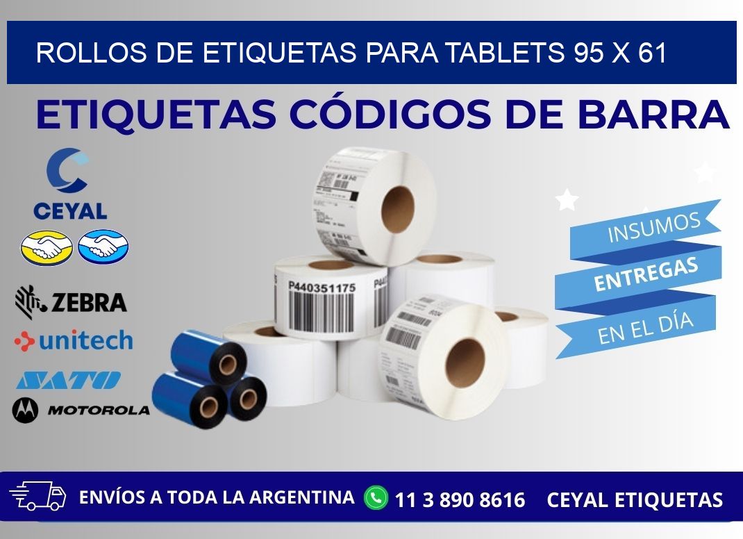 ROLLOS DE ETIQUETAS PARA TABLETS 95 x 61