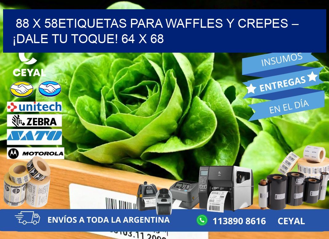 88 x 58Etiquetas para waffles y crepes – ¡Dale tu toque! 64 x 68