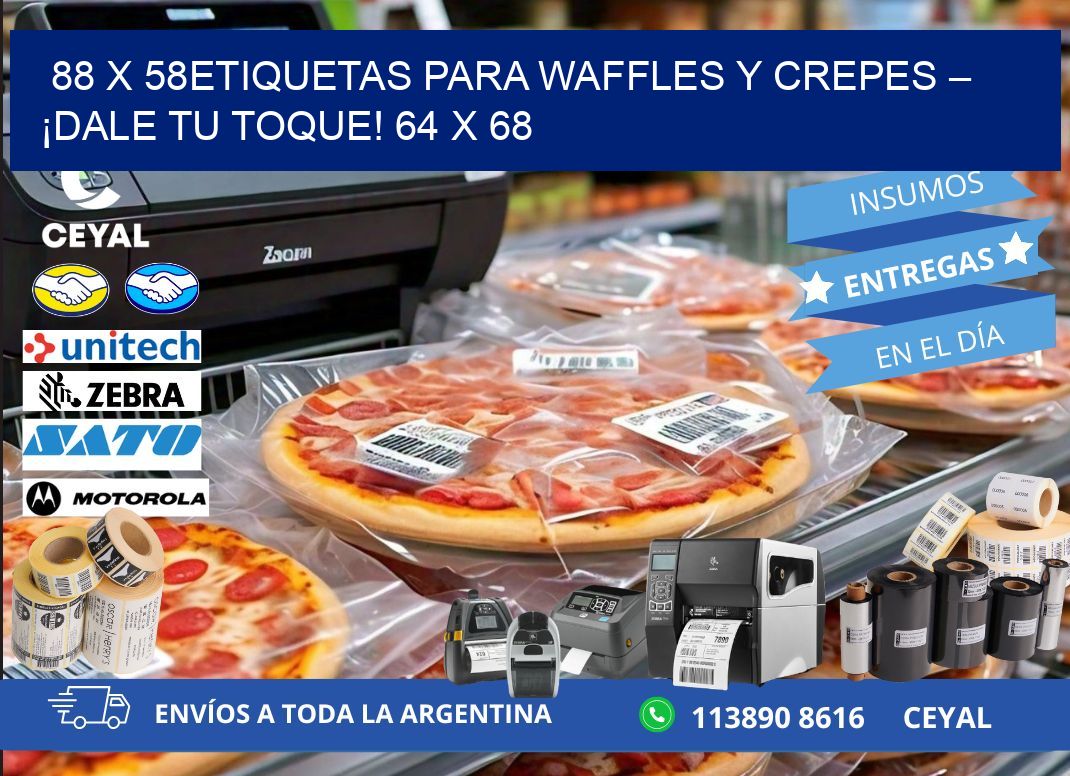 88 x 58Etiquetas para waffles y crepes – ¡Dale tu toque! 64 x 68