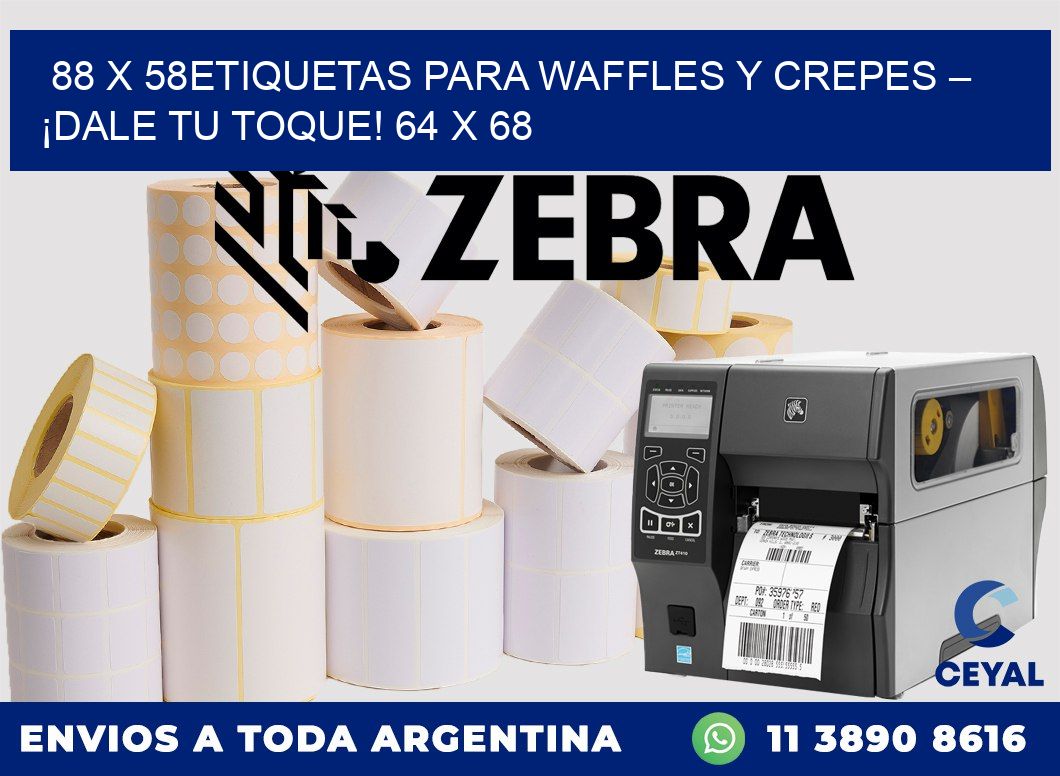 88 x 58Etiquetas para waffles y crepes – ¡Dale tu toque! 64 x 68