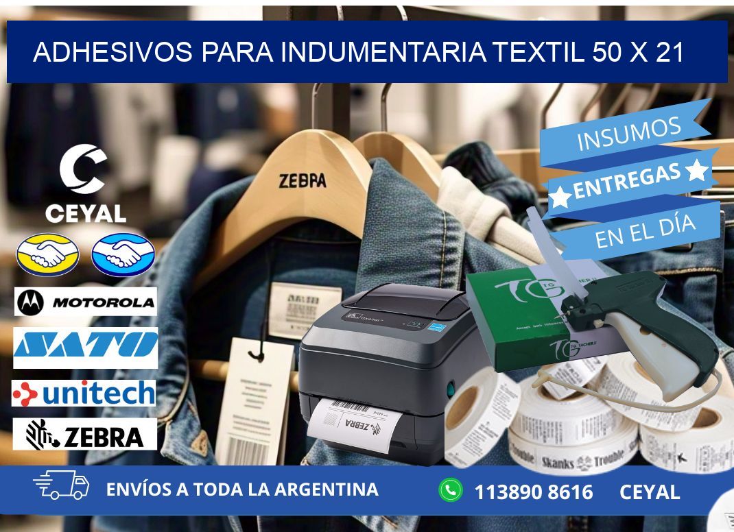 ADHESIVOS PARA INDUMENTARIA TEXTIL 50 x 21