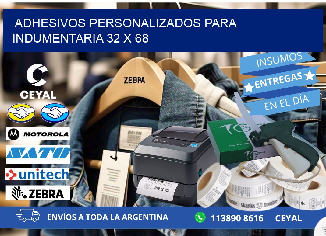 ADHESIVOS PERSONALIZADOS PARA INDUMENTARIA 32 x 68