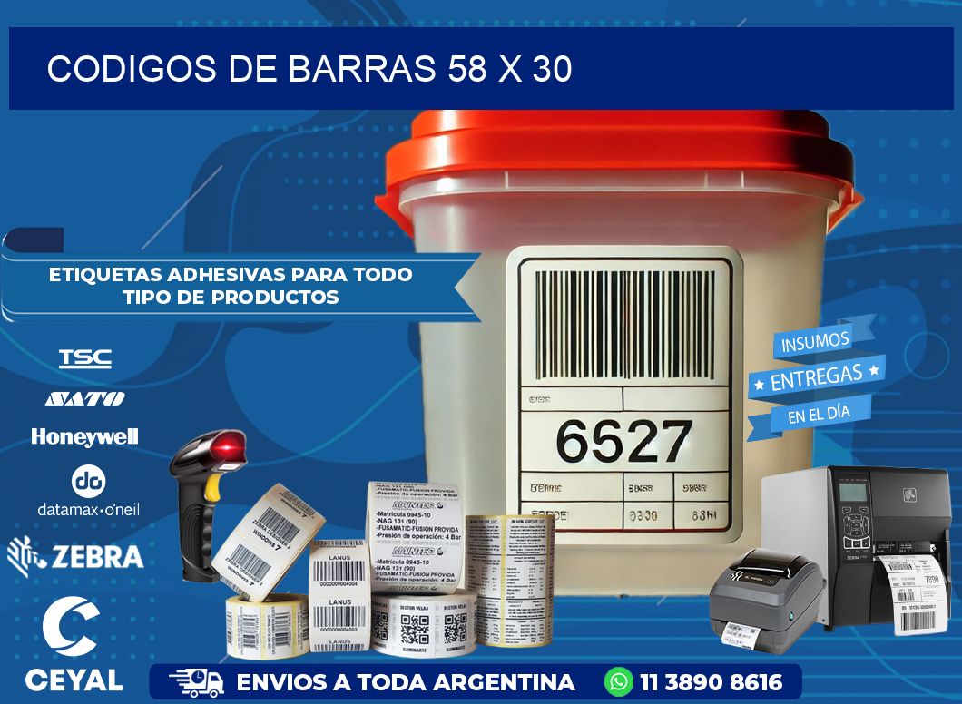 CODIGOS DE BARRAS 58 x 30